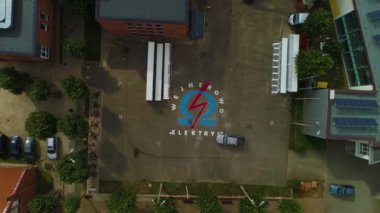 Okul Kompleksi Wejherowo Powiatowy Zespol Szkol Hava Görüntüsü Polonya. Yüksek kalite 4k görüntü
