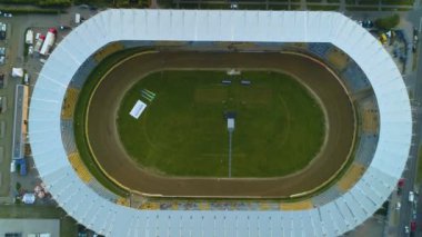 Jancarz Stadyumu Gorzow Wielkopolski Stadyumu Zuzlowy Hava Görüntülü Polonya. Yüksek kalite 4k görüntü