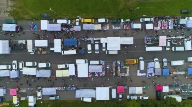 Bit Pazarı Koszalin Gielda Pazarı Pchli Targ Hava Manzarası Polonya. Yüksek kalite 4k görüntü