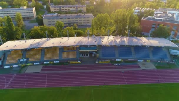 Elana Club Stadium Torun Stadion Klubu Sportowego Aerial View Poland — 图库视频影像