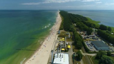 Hel Peninsula Wladyslawowo Mierzeja Helska Havayolları Polonya. Yüksek kalite 4k görüntü