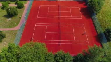 Tenis Oteli Astor Jastrzebia Gora Korty Tenisowe Hava Görünümü Polonya. Yüksek kalite 4k görüntü