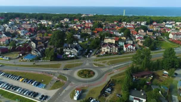 Panorama Roundo Jastarnia Veduta Aerea Polonia Filmati Alta Qualità — Video Stock