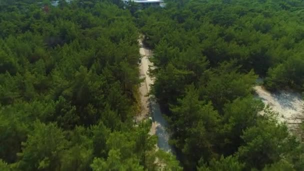 Forest Beach Juratalas Plaza Aerial View Polsko Vysoce Kvalitní Záběry — Stock video
