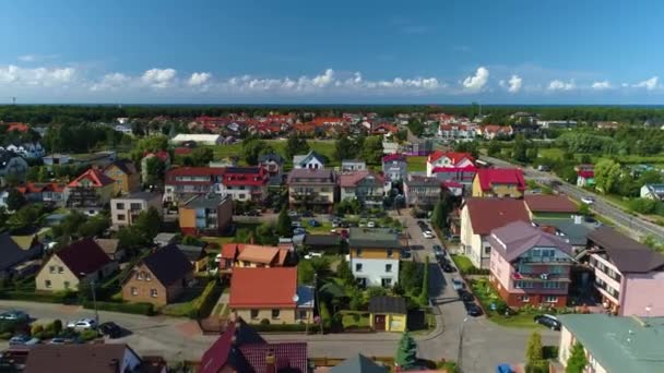 Magnifiques Maisons Paysage Leba Domy Piekny Krajobraz Vue Aérienne Pologne — Video