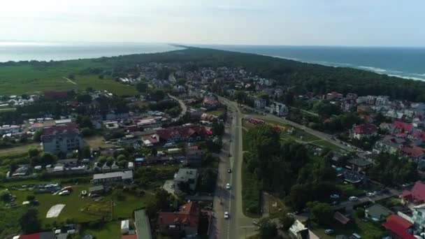 Όμορφο Τοπίο Jastarnia Piekny Krajobraz Aerial View Πολωνία Υψηλής Ποιότητας — Αρχείο Βίντεο