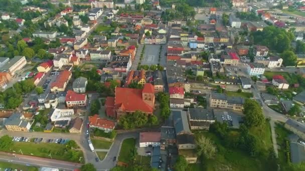 Krásná Krajina Puck Piekny Krajobraz Centrum Aerial View Polsko Vysoce — Stock video