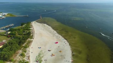 Jastarnia Plaza Zatoka Havadan Polonya Plajı. Yüksek kalite 4k görüntü