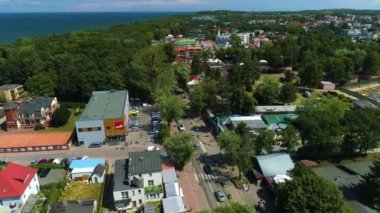 Güzel manzara Jastrzebia Gora Piekny Krajobraz Hava Manzarası Polonya. Yüksek kalite 4k görüntü