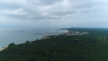 Güzel Panorama Hel Krajobraz Hava Manzarası Polonya. Yüksek kalite 4k görüntü