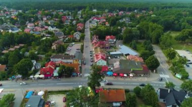 Güzel manzara Stegna Piekny Krajobraz Hava Manzarası Polonya. Yüksek kalite 4k görüntü