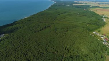 Güzel manzara Ustka Piekny Krajobraz Hava Görüntüsü Polonya. Yüksek kalite 4k görüntü
