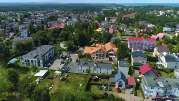 Vackra Landskap Apartaments Jastrzebia Gora Piekny Krajobraz Antenn View Poland — Stockvideo