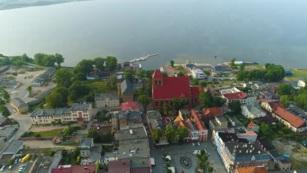 Prachtige Landschap Bay Puck Zatoka Krajobraz Aerial View Polen Hoge — Stockvideo