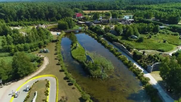 Parque Diversões Leba Park Rozrywki Leba Park Aerial View Poland — Vídeo de Stock
