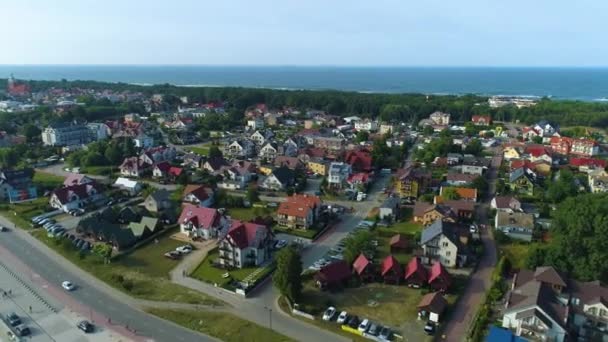 Krásná Krajina Jastarnia Piekny Krajobraz Aerial View Polsko Vysoce Kvalitní — Stock video