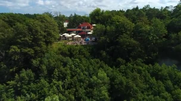 Uitkijkpunt Jastrzebia Gora Punkt Widokowy Aerial View Polen Hoge Kwaliteit — Stockvideo
