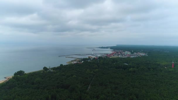 Schönes Panorama Hel Krajobraz Luftaufnahme Polen Hochwertiges Filmmaterial — Stockvideo