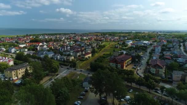 Bellissimo Paesaggio Wladyslawowo Piekny Krajobraz Vista Aerea Polonia Filmati Alta — Video Stock