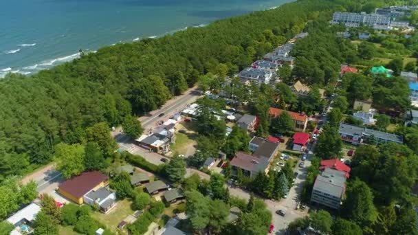 Όμορφο Τοπίο Jastrzebia Gora Piekny Krajobraz Aerial View Πολωνία Υψηλής — Αρχείο Βίντεο