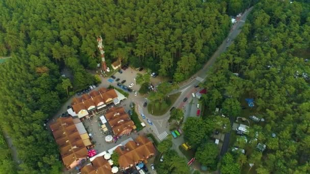 Είσοδος Παραλία Stegna Wejscie Plaze Αεροφωτογραφία Πολωνία Υψηλής Ποιότητας Πλάνα — Αρχείο Βίντεο