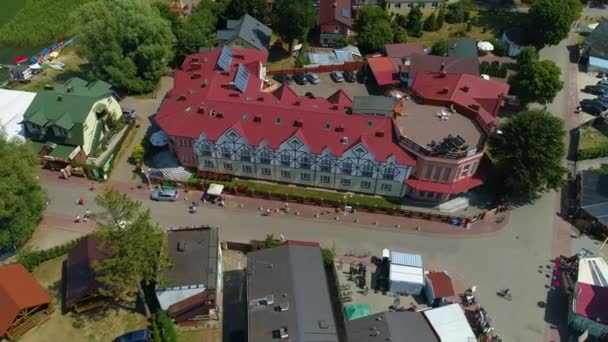 Downtown Souvenir Shops Rowy Sklepiki Centrum Aerial View Poland Кадри — стокове відео