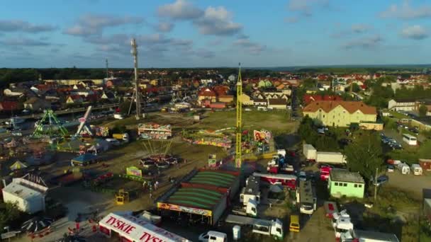 Zábavní Park Leba Wesole Miastecko Port Aerial View Polsko Vysoce — Stock video