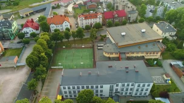Escola Puck Szkola Boisko Vista Aérea Polónia Imagens Alta Qualidade — Vídeo de Stock