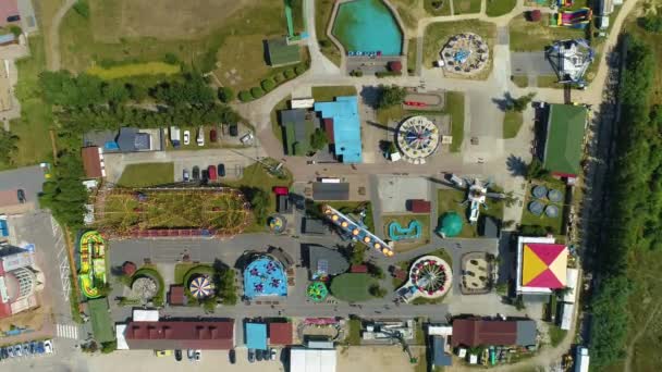 Zábavní Park Wladyslawowo Lunapark Aerial View Polsko Vysoce Kvalitní Záběry — Stock video