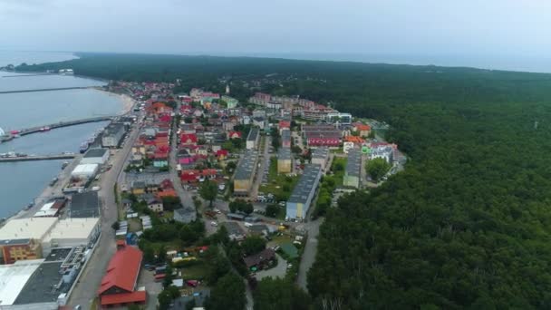 Krásná Krajina Hel Piekny Krajobraz Aerial View Polsko Vysoce Kvalitní — Stock video