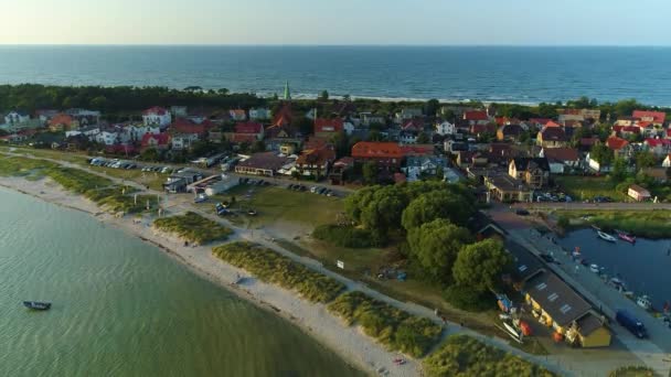 Schöne Landschaft Kuznica Piekny Krajobraz Luftaufnahme Polen Hochwertiges Filmmaterial — Stockvideo