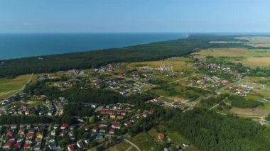 Güzel manzara Ustka Piekny Krajobraz Hava Görüntüsü Polonya. Yüksek kalite 4k görüntü