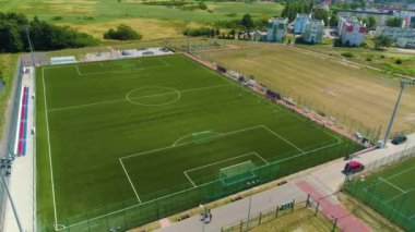 Futbol Sahası Ustka Boisko Mks Havacılık Görünümü Polonya. Yüksek kalite 4k görüntü