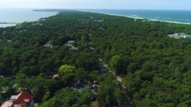 Güzel Orman Manzarası Jurata Krajobraz Las Aerial View Polonya. Yüksek kalite 4k görüntü