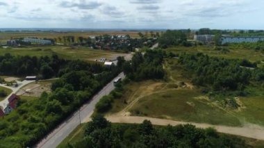 Güzel manzara Wladyslawowo Piekny Krajobraz Hava Manzarası Polonya. Yüksek kalite 4k görüntü