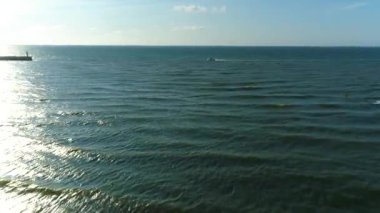 Plaj Baltık Denizi Leba Plaza Morze Baltyckie Hava Görüntüsü Polonya. Yüksek kalite 4k görüntü