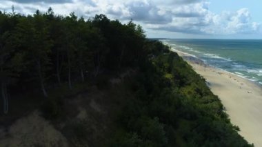 Seaside Bulvarı Jastrzebia Gora Bulwar Nadmorski Hava Manzarası Polonya. Yüksek kalite 4k görüntü