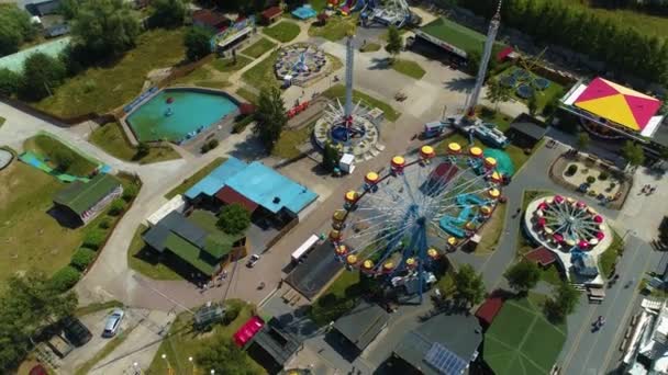 Parcul Distracţii Wladyslawowo Lunapark Aerial View Poland Imagini Înaltă Calitate — Videoclip de stoc