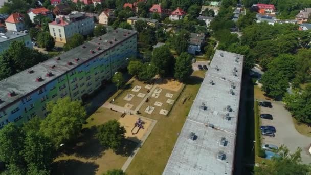 Habitação Estate Ustka Osiedle Bloki Aerial View Poland Imagens Alta — Vídeo de Stock