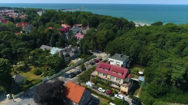 아름다운 Ustka Piekny Krajobraz Aerial View 폴란드 고품질 — 비디오