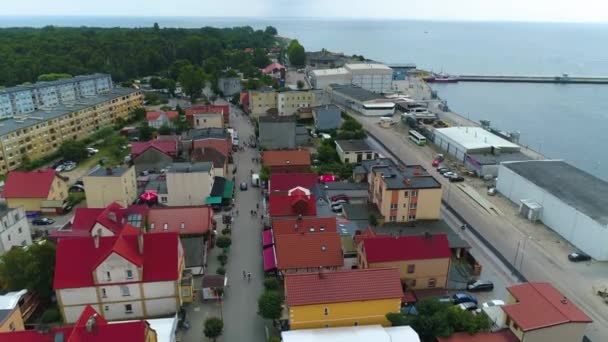 Porto Hel Port Aerial View Polônia Imagens Alta Qualidade — Vídeo de Stock