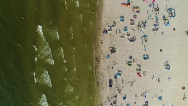 Baltık Denizi Nin Yukarısında Leba Plaza Morze Baltyckie Hava Manzarası — Stok video