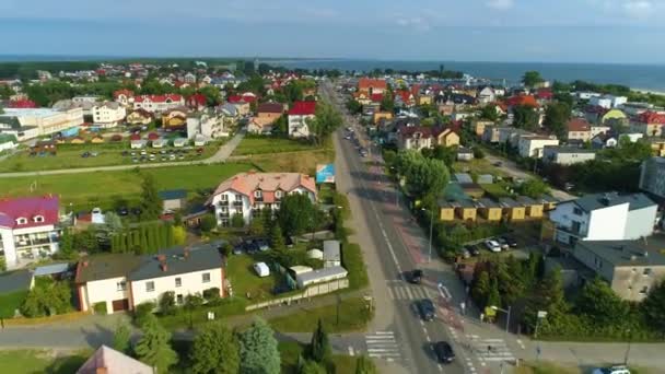 Bellissimo Paesaggio Jastarnia Piekny Krajobraz Vista Aerea Polonia Filmati Alta — Video Stock
