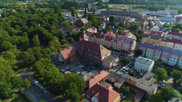 Повітряний Вид Польщі Ustka Urzad Miasta Air View Кадри Високої — стокове відео