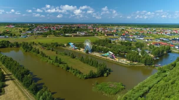 全景娱乐公园位于列巴公园罗兹里夫斯基列巴公园空中观景波兰 高质量的4K镜头 — 图库视频影像
