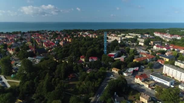 Prachtig Landschap Ustka Piekny Krajobraz Luchtfoto View Polen Hoge Kwaliteit — Stockvideo