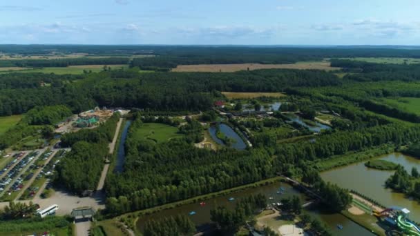 在列巴公园的游乐园罗兹里沃基列巴公园的空中观景波兰 高质量的4K镜头 — 图库视频影像