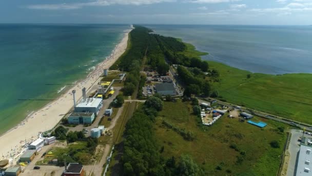 Hel Peninsula Wladyslawowo Mierzeja Helska Aerial View Poland High Quality — Stock Video