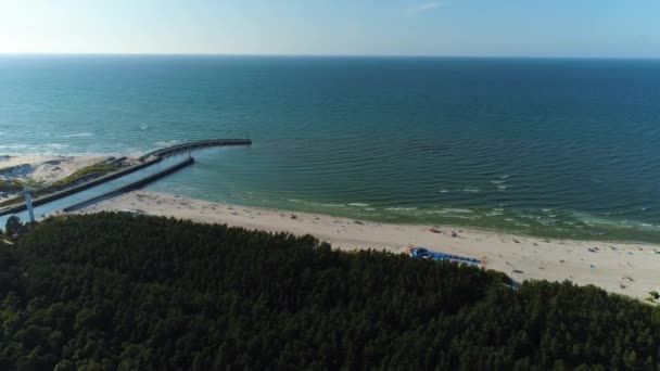 폴란드의 발트해 Beach Baltyckie Aerial View Poland 고품질 — 비디오
