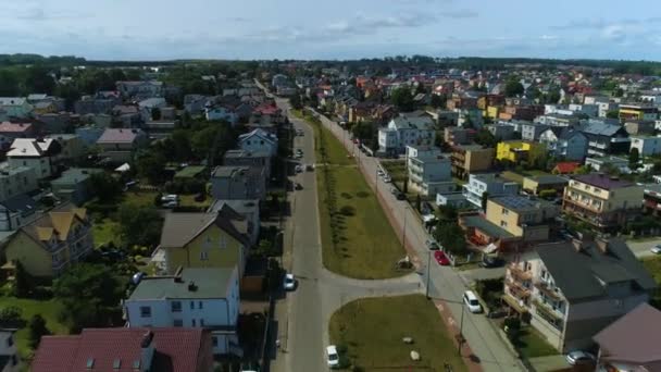 Krajinné Domy Wladyslawowo Krajobraz Domy Lakowa Aerial View Polsko Vysoce — Stock video